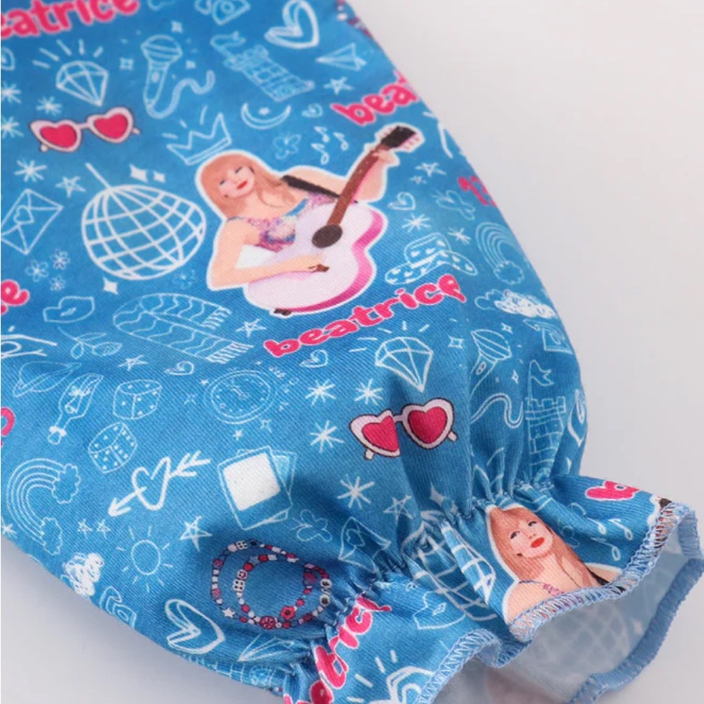 Blue music fan girl pajamas dress - Picture 3 of 5